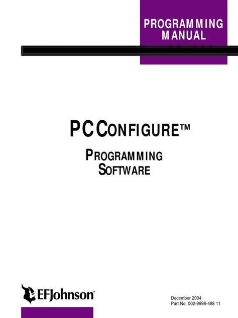 PCConfigure Programming Manual (Version 1.22.0)